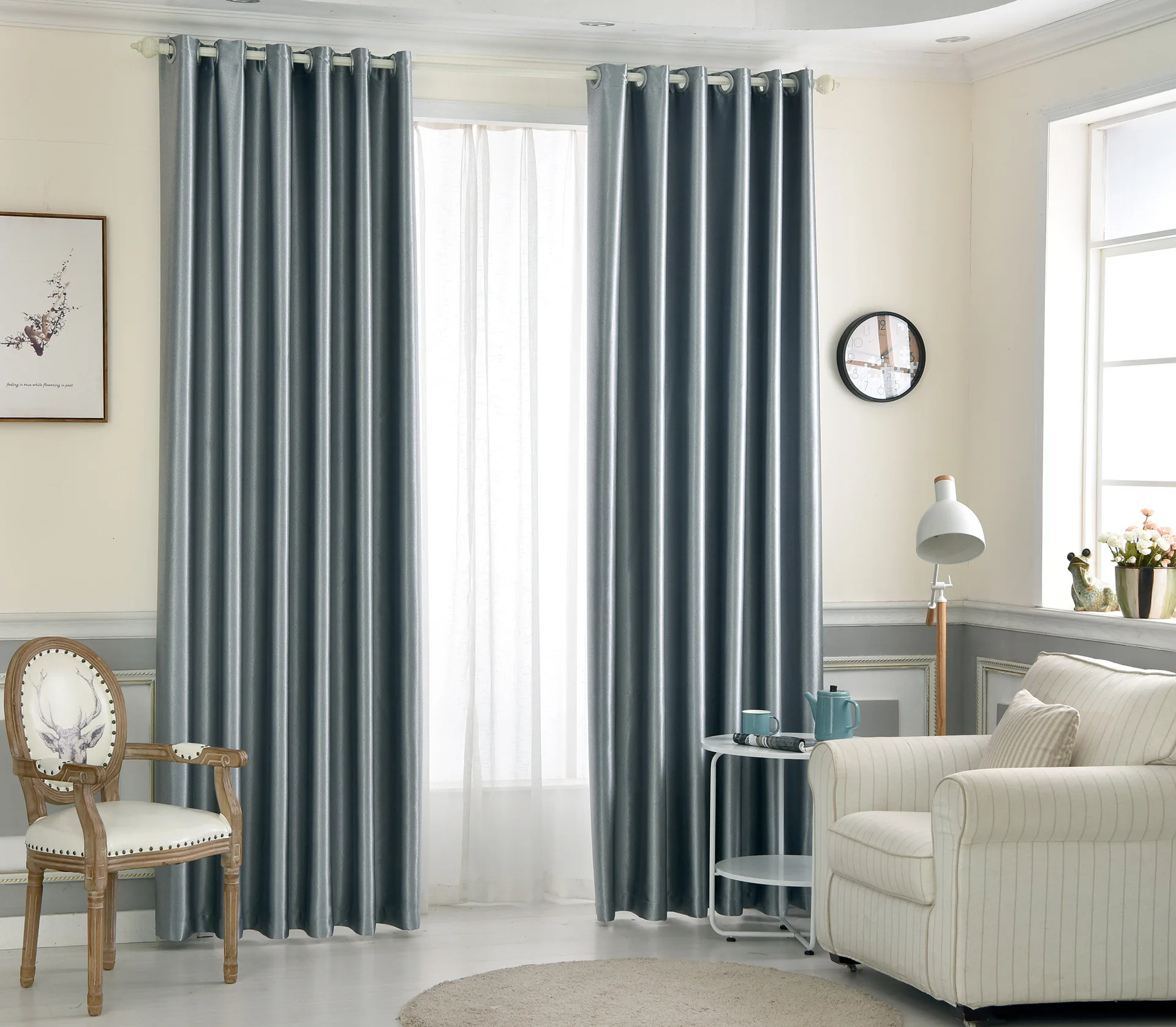 Однотонные занавески для гостиной теплоизоляционные звукоизоляционные из