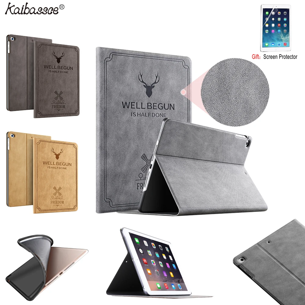 

Case For iPad Air1 2 9.7inch flip smart sleep tablet protector deer PU leather soft silicone sleeve Case For iPad Mini4 7.9 inch