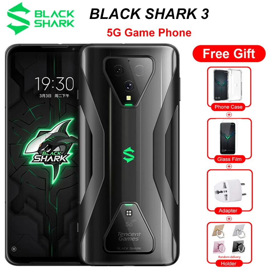 Глобальная версия 5G смартфон черного цвета с изображением акулы 3 игра