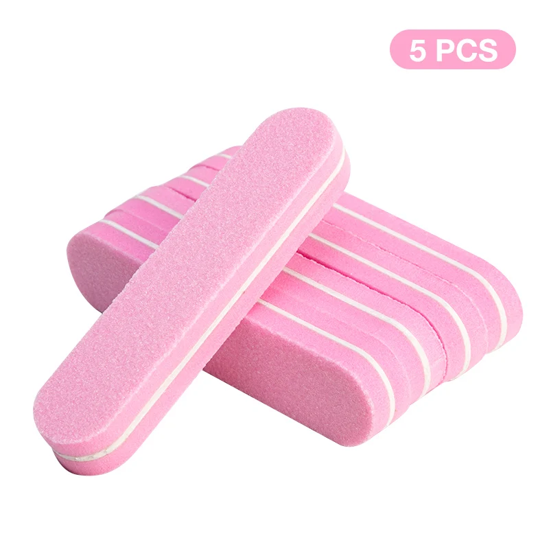 5pcs set 3 1/5/10 шт розовый Форма ногтей Полировщики для ногтей шлифовальная пилка для ногтей cо шлифовальными буферными резцами, блок для ногтей Маникюр Педикюр шлифовальный буфер полоски для ногтей, для маникюра - Цвет: 5pcs set 3