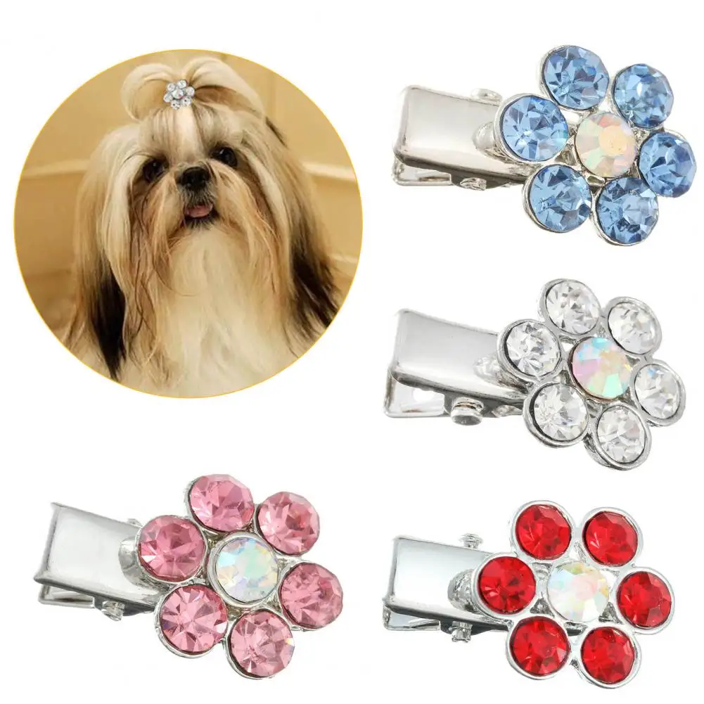 

Dogs Hair Clips Shiny Pet Hair Clips Fashion Pet Rhinestone Hair Clip