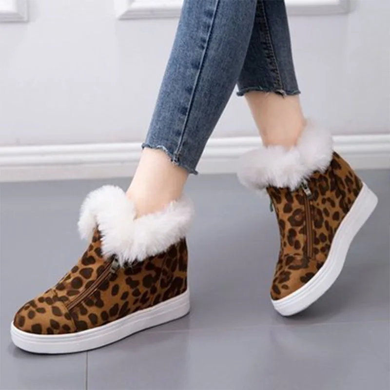 

Winter Fluffy Warm Cotton Shoes, Womens Comfortable Anti-skiing Boots, Thick-soled Waterproof Womens Boots