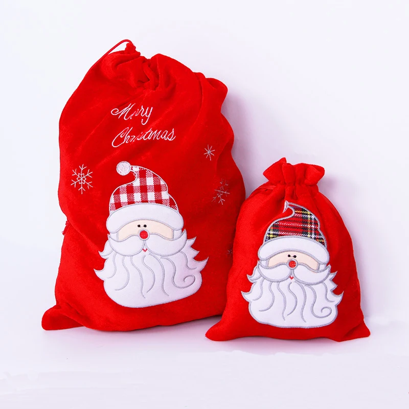 

2022 Christmas Gift Bag for Kids Santa Claus Treats Candy Storage Bags Navidad Natal Merry Christmas Party Decoration
