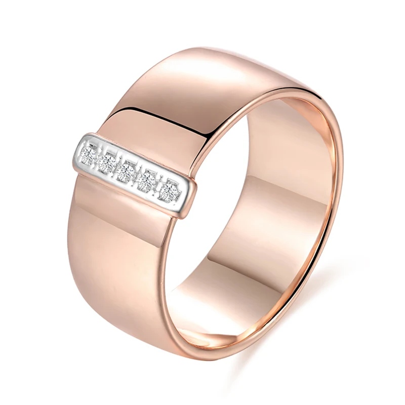 FJ 11 мм для мужчин женщин один ряд кубический циркон 585 розовый белый золотой цвет