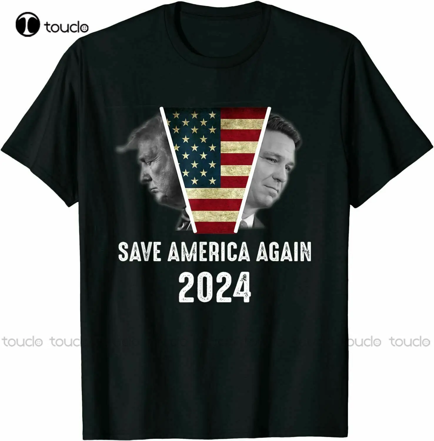 

New Save America Again Trump Desantis 2024 Usa Election Campaign T-Shirt Funny Shirts For Women Men