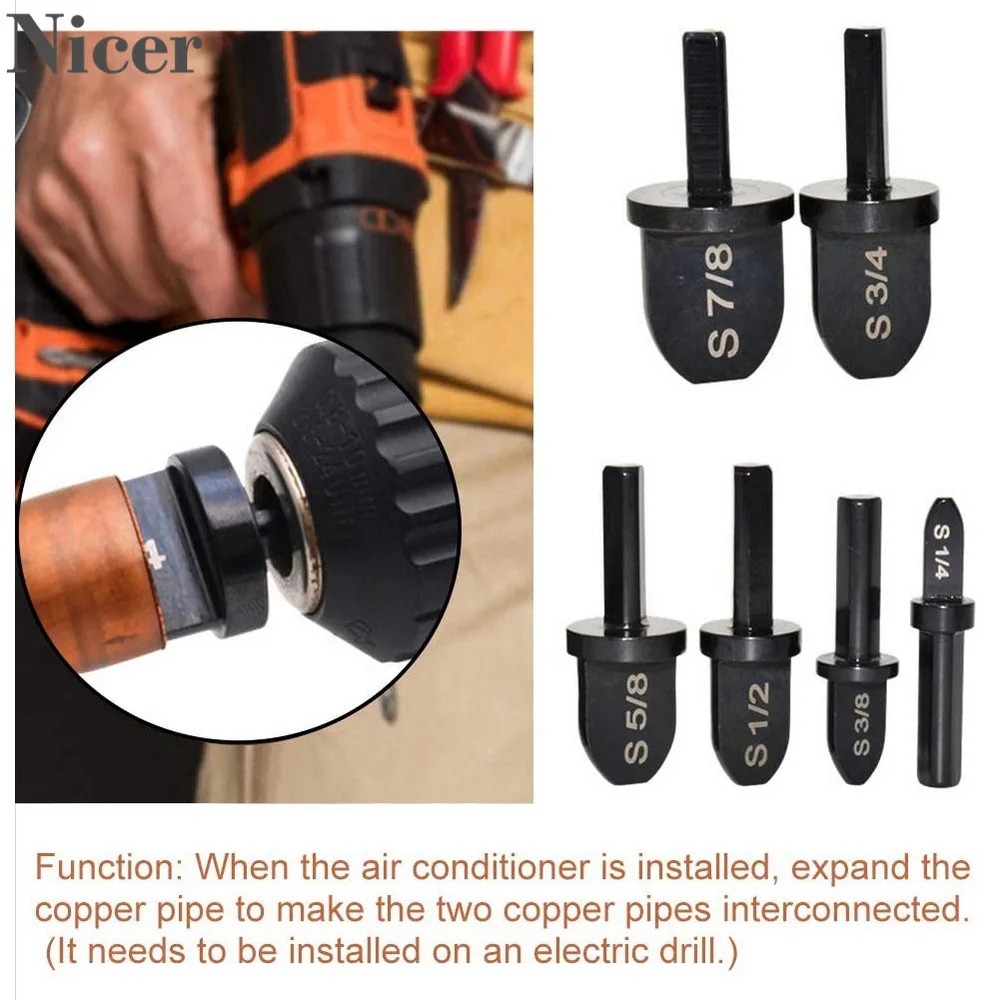 

Imperial Tube Pipe Expander Support With 1/4” 3/8” 1/2” 5/8” 3/4” 7/8” Bits For Air Conditioner Conditioning Swaging Tool 6PCS