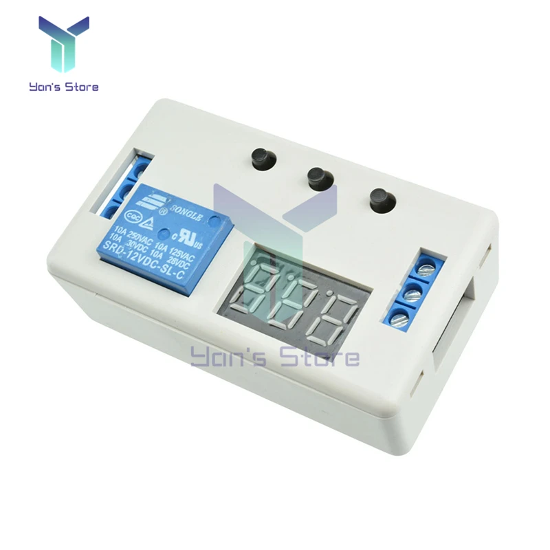 DC 12V LED Digital Time Delay Relay Module PCB Board Timing Control Programmable Timer Switch Trigger Cycle with Shell | Обустройство