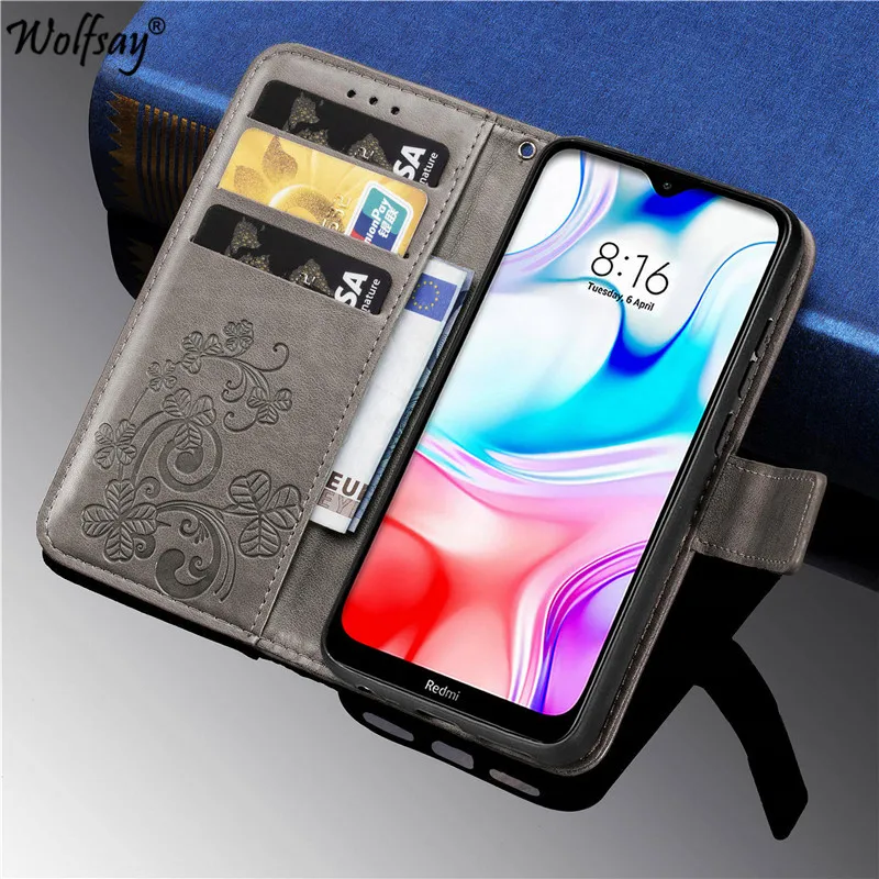 Чехол для Xiaomi Redmi 8 роскошный мягкий силиконовый чехол бумажник из ПУ кожи