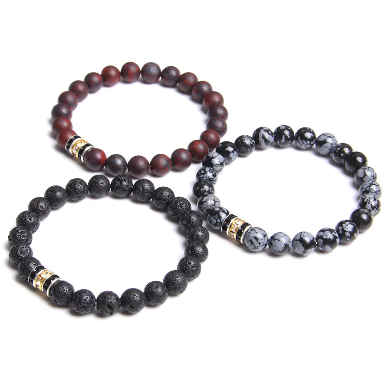 Браслет из натуральной вулканической лавы для женщин и мужчин браслеты с