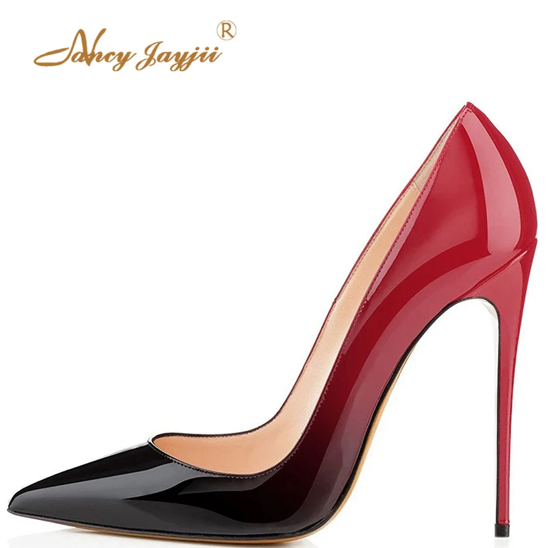 

2022 New Fashion Black And Red Pointed Toe Stilettos Pumps Woman Super High Thin Heels Female Sexy Office Shoes Footwear Mature