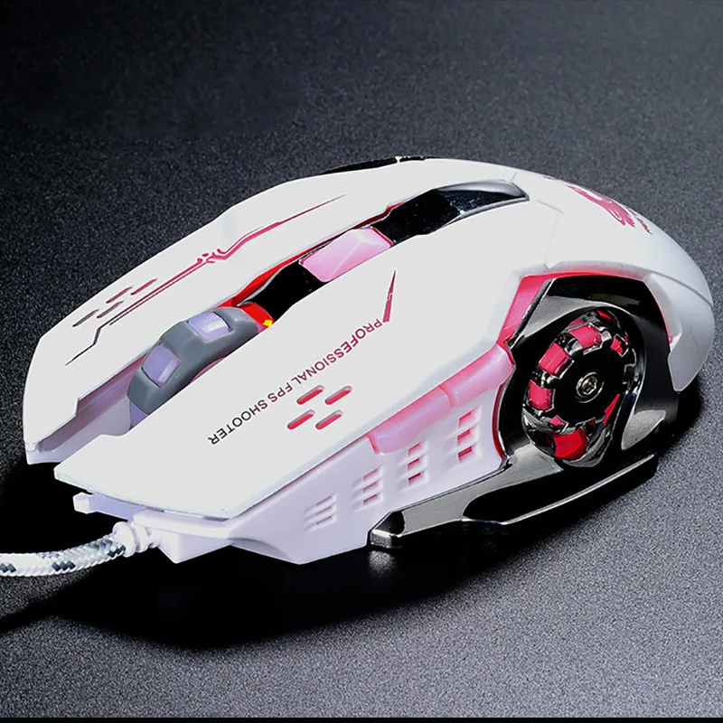 4000 dpi механический профессиональный игровой провод мыши Mute Lighting mouse 6 клавиш для ПК ноутбука игровая мышь E-sport Macro Definition mouse