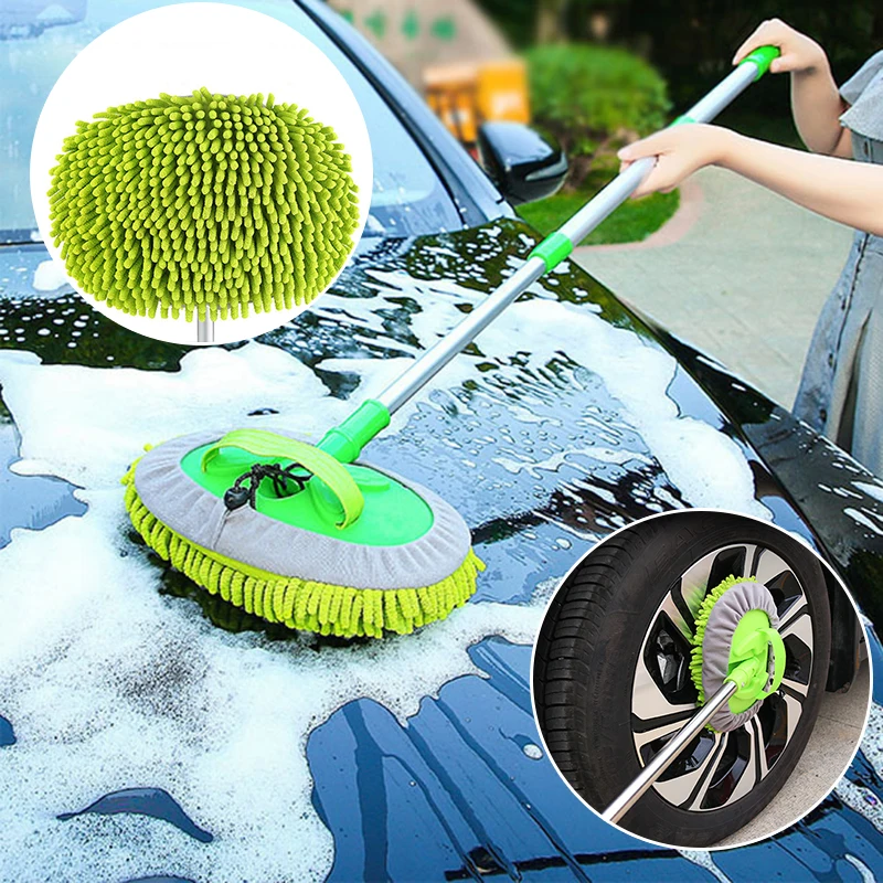 

Three section telescopic car washing mop Super absorbent Car Cleaning Car brushes Mop Window Wash Tool Dust Wax Mop Soft