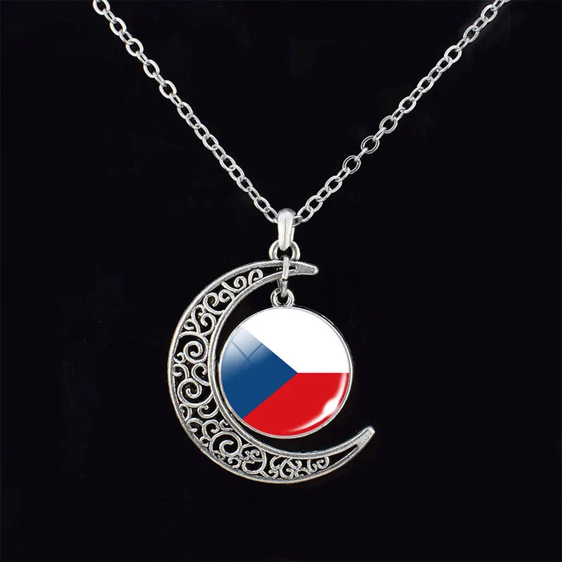 Флаг Чехии стеклянные купольные серьги гвоздики браслет женский ожерелье