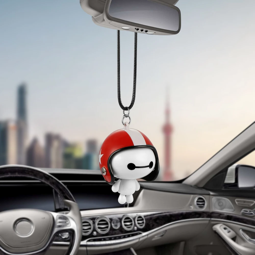 Автомобильный кулон милый шлем Baymax робот кукла подвесная авто аксессуары