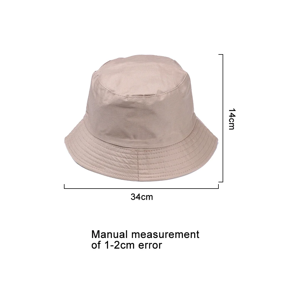 

Unisex Cotton Bucket Hats Summer Foldable Sunscreen Hat Solid Color Hip Hop Wide Brim Beach UV Protection Fisherman Hat