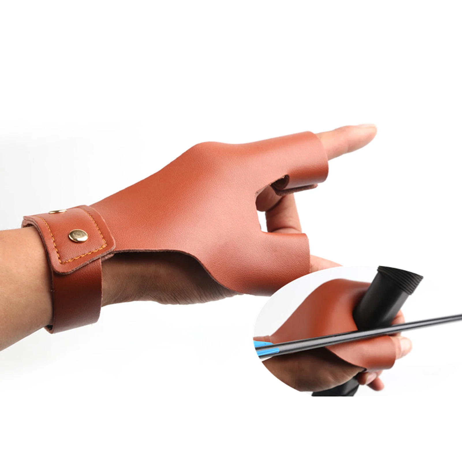 

1PCS Archery Hand Guard Gloves Bow and Arrow Leather Finger Protector Mitten 2 Finger Protective Glove 26 * 16.5 cm