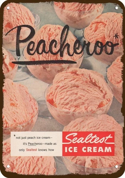 

1954 Sealtest Peacheroo Ice Cream Vintage Look Replica Metal Sign