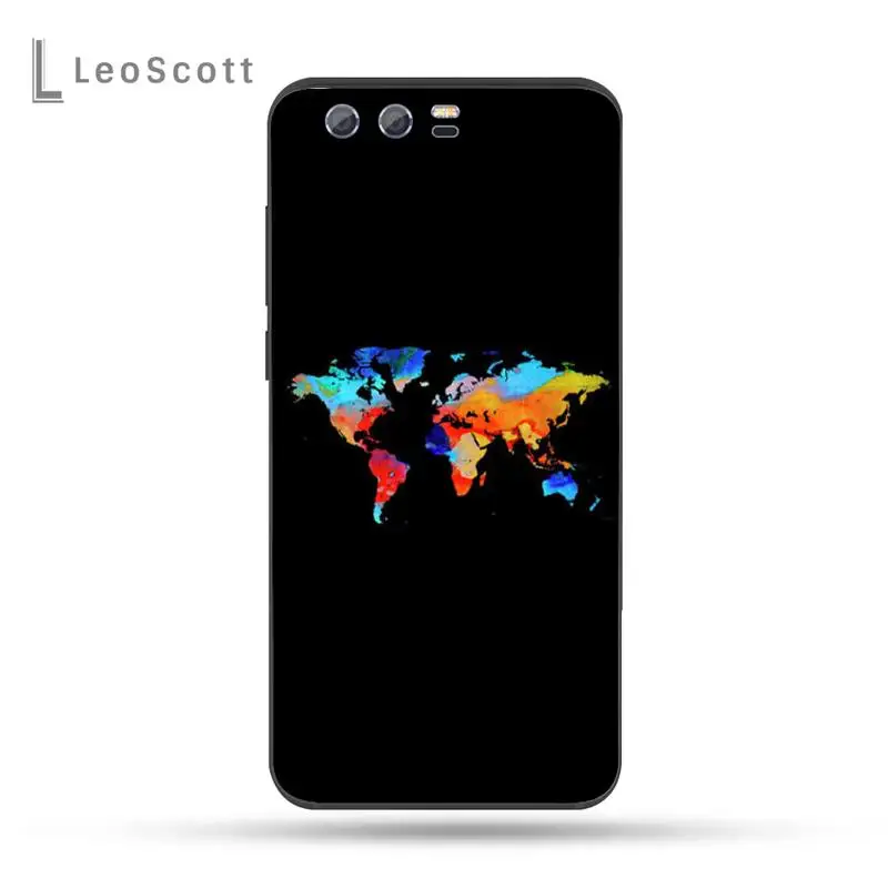 

World Map Travel Phone Case For Huawei Honor view 7a5.45inch 7c5.7inch 8x 8a 8c 9 9x 10 20 10i 20i lite pro