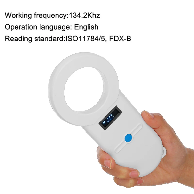 OLED Display Pet Scanner ISO11784/5 Animal ID Reader Chip Transponder USB RFID Handheld Microchip For Dog Cats Horse |
