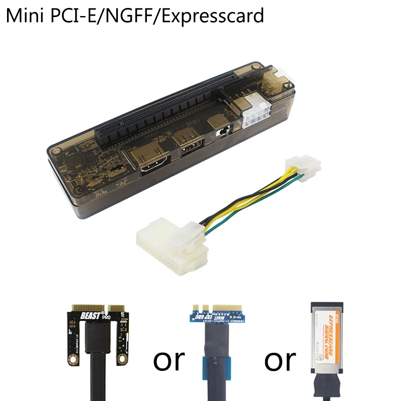 PCI-E EXP GDC External Laptop Video Card Dock Notebook Dock Graphics Card Adapter (Mini PCI-E/NGFF M.2 A/E Key/Expresscard)