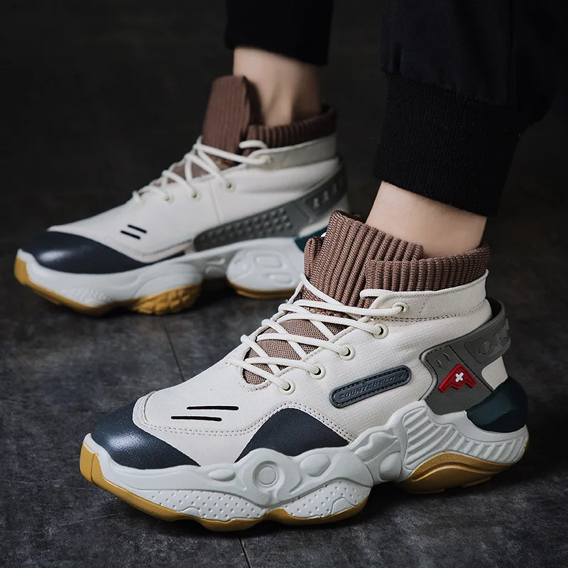 Кроссовки-Носки мужские на высокой платформе Уличная Одежда для танцев