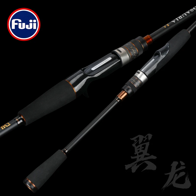 TSURINOYA Spinning Casting Fishing Rod FUJI Guide PTEROSAURIA 2.28m Long Pike Bass Carbon 2 Section Rods | Спорт и развлечения