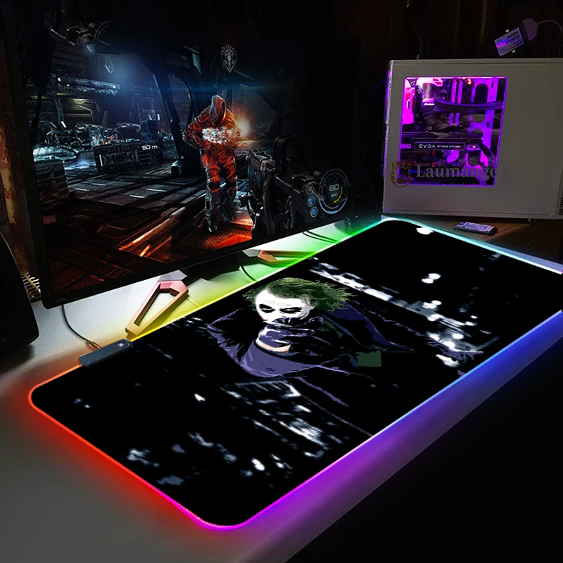 Большой игровой коврик для мыши Joker с RGB-подсветкой | Компьютеры и офис