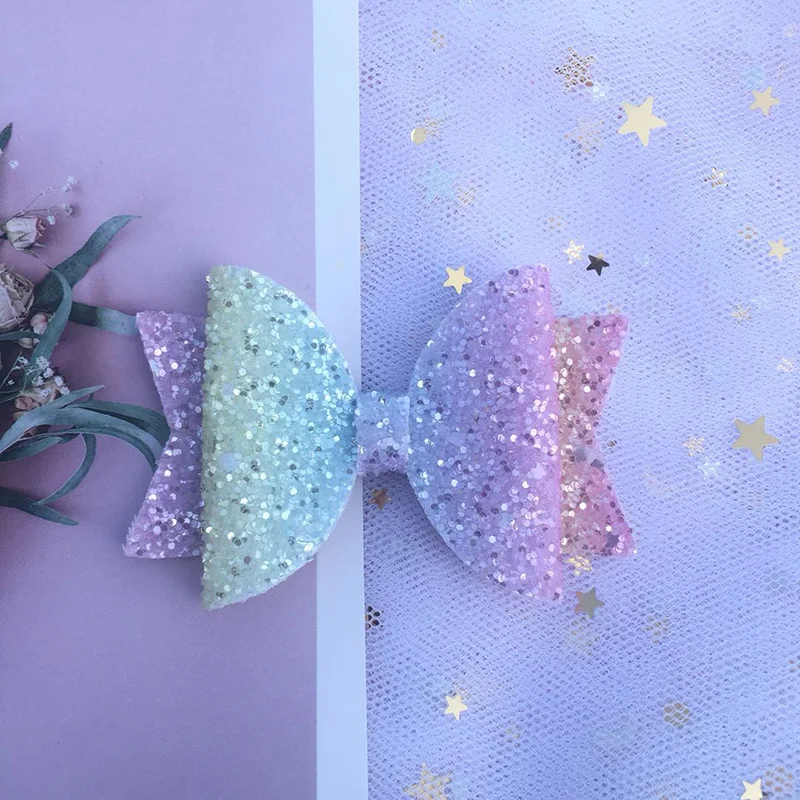 1 шт. Цветочная блестящая персиковая заколка для волос с бантом весенний цвет