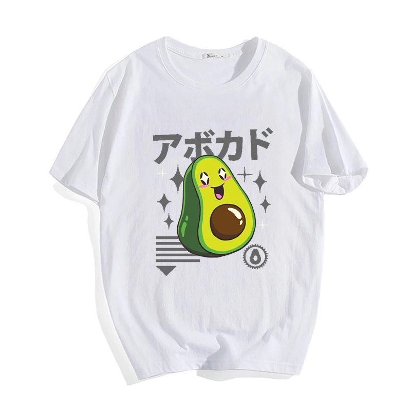 

Summer Funny Hip Hop Tees For Unisex Avocado Teenager 's Harajuku Cotton O Neck T Shirt Women/Men Fashion Round Collar T-shirt