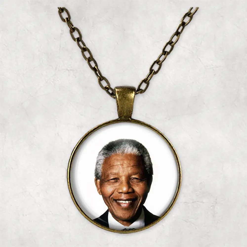 Nelson Mandela Personalised Photo Necklace Picture Jewelry necklaces pendants Circle Locket Memorial Gift | Украшения и