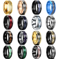 fashion 8mm black tungsten wedding celtic dragon ring for men fashion men stainless steel red carbon fiber ring men wedding band