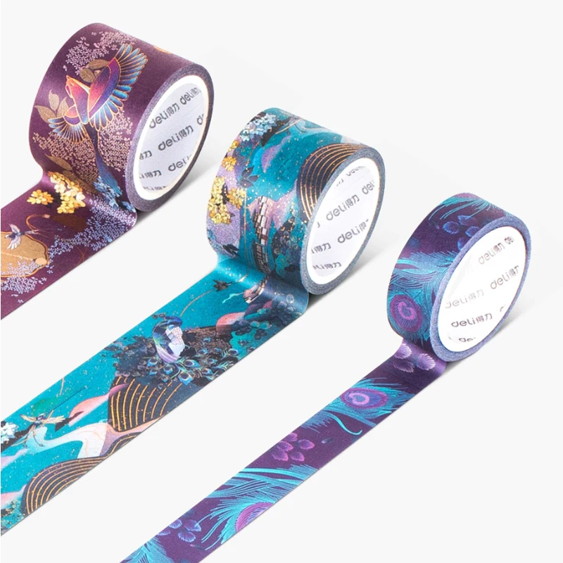 3 шт./компл. креативная цветная клейкая лента с павлином Васи в китайском