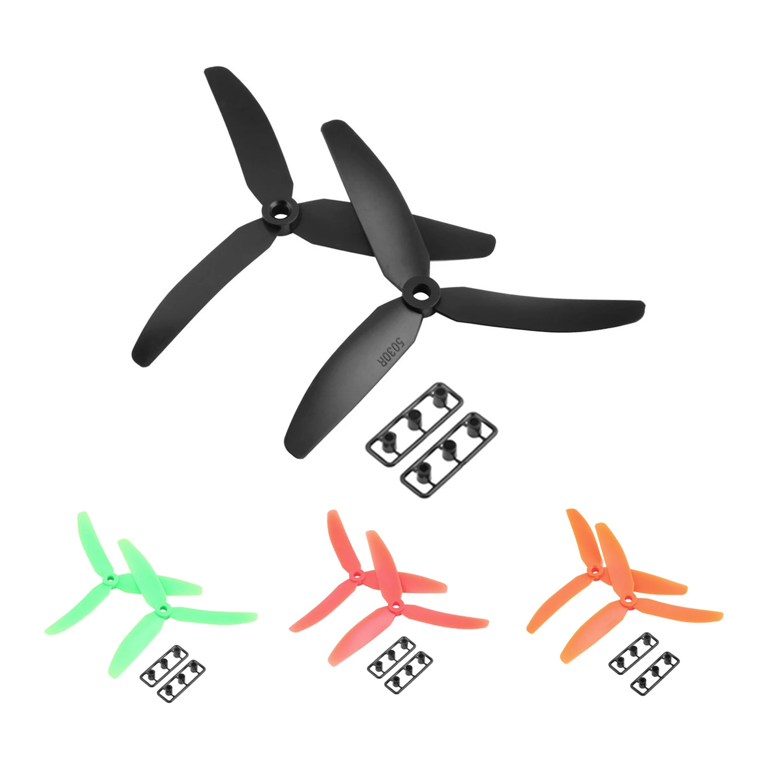 

1 pair 5030 3-Blades Direct Drive Propeller Prop CW/CCW for RC Airplane Aircraft (Orange)