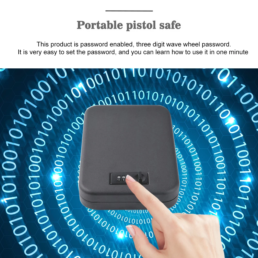 Dialing Wheel Password Safes Portable Car Safebox Handgun Valuables Money Jewelry Storage Box Security Pistol Strongbox | Безопасность и