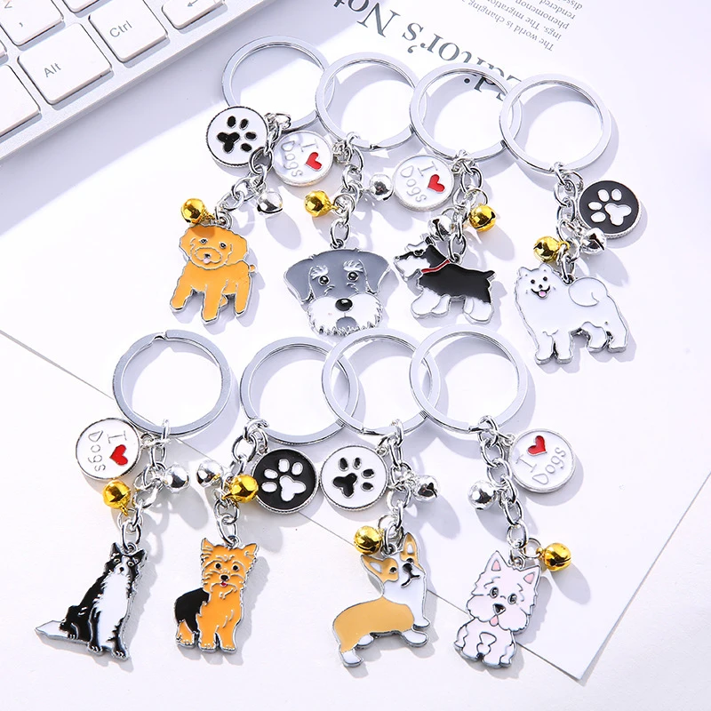 

Cute Pet Animal Keychain Dog Keyrings Creative Cartoon Mobile Phone Bag Car Pendant Fun Keychain