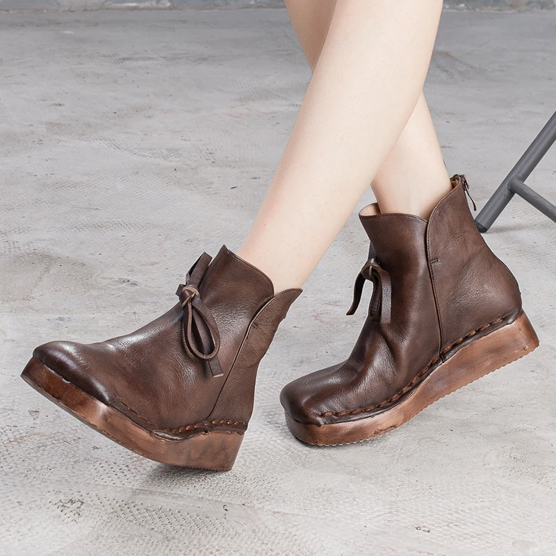 Оригинальные полусапожки женская обувь коллекция 2019 года осенние кожаные