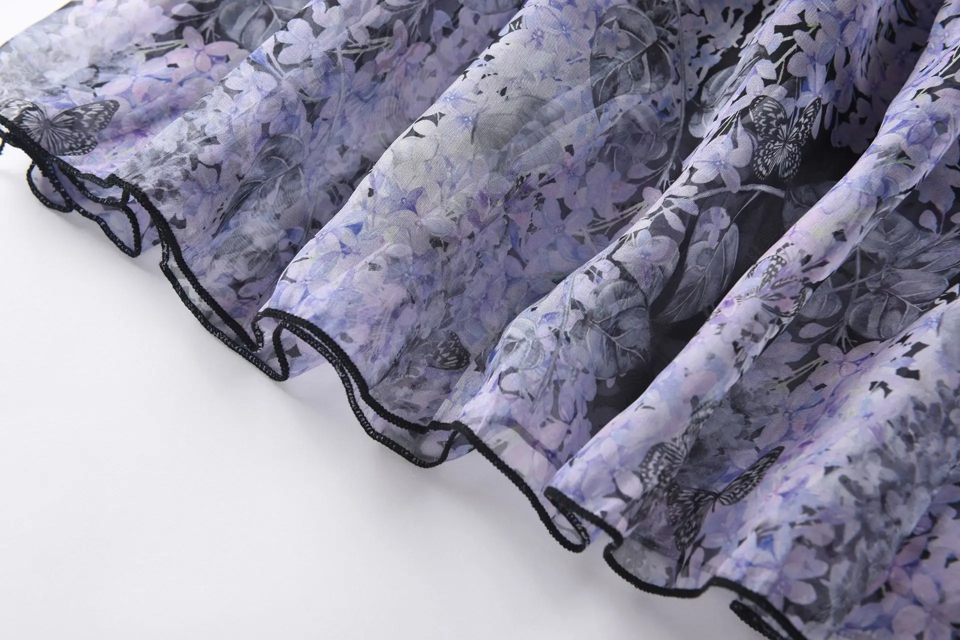 

2021 New Summer Women's Streamer Yarn Chiffon Floral Dress Is Thin Fairy Dress