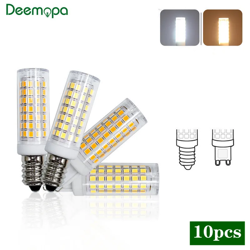 10pcs/lot LED G9 E14 Lamp AC110V 220V No Flicker Dimmable 6W Ceramic LED Bulb Warm/Cool White Spotlight Replace Halogen Light