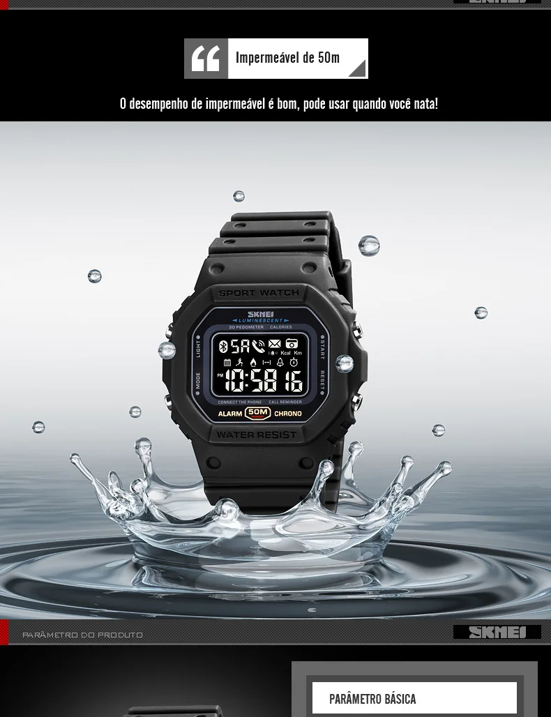 tracker bluetooth-compatível masculino smartwatch reloj inteligente 1743