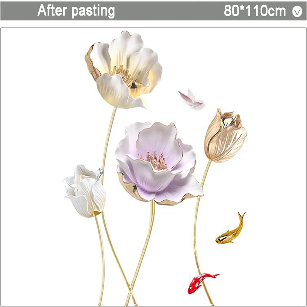 3D обои в китайском стиле с цветами настенные наклейки для гостиной спальни