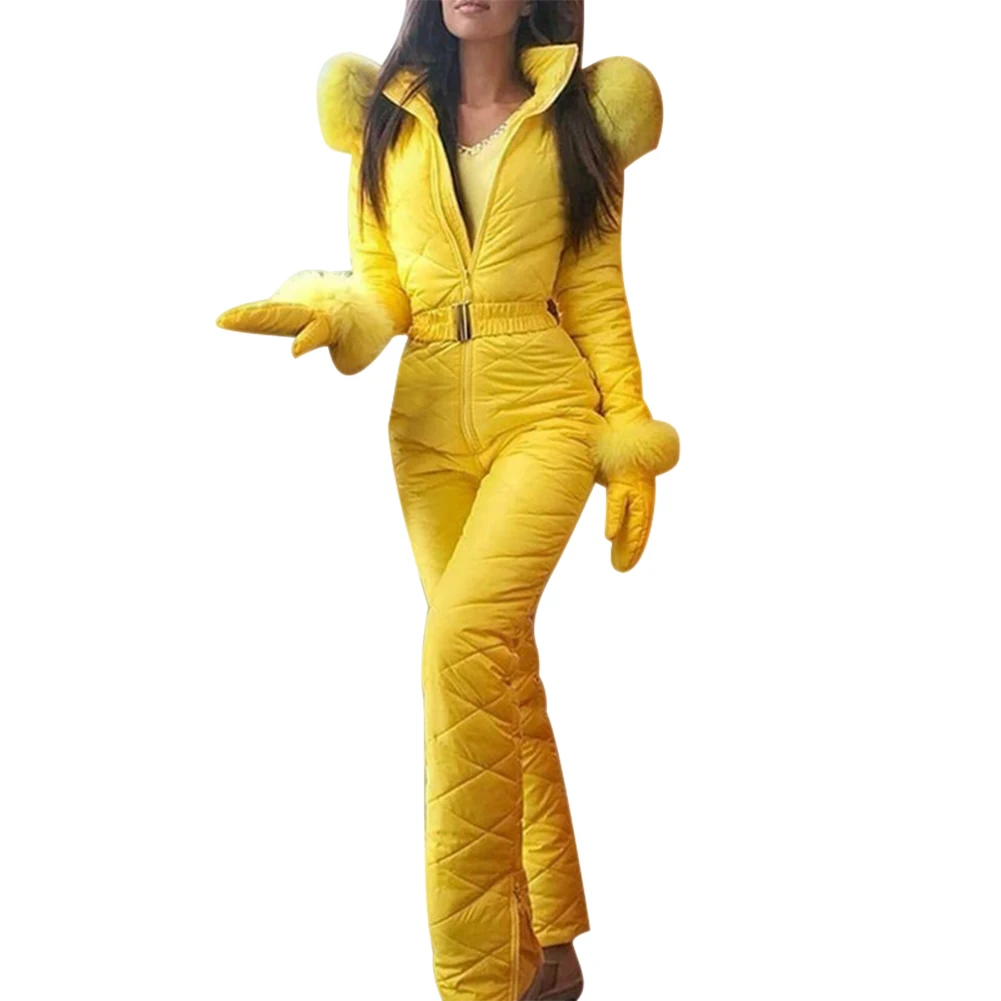 Женский зимний теплый комбинезон спортивные штаны для улицы лыжный костюм