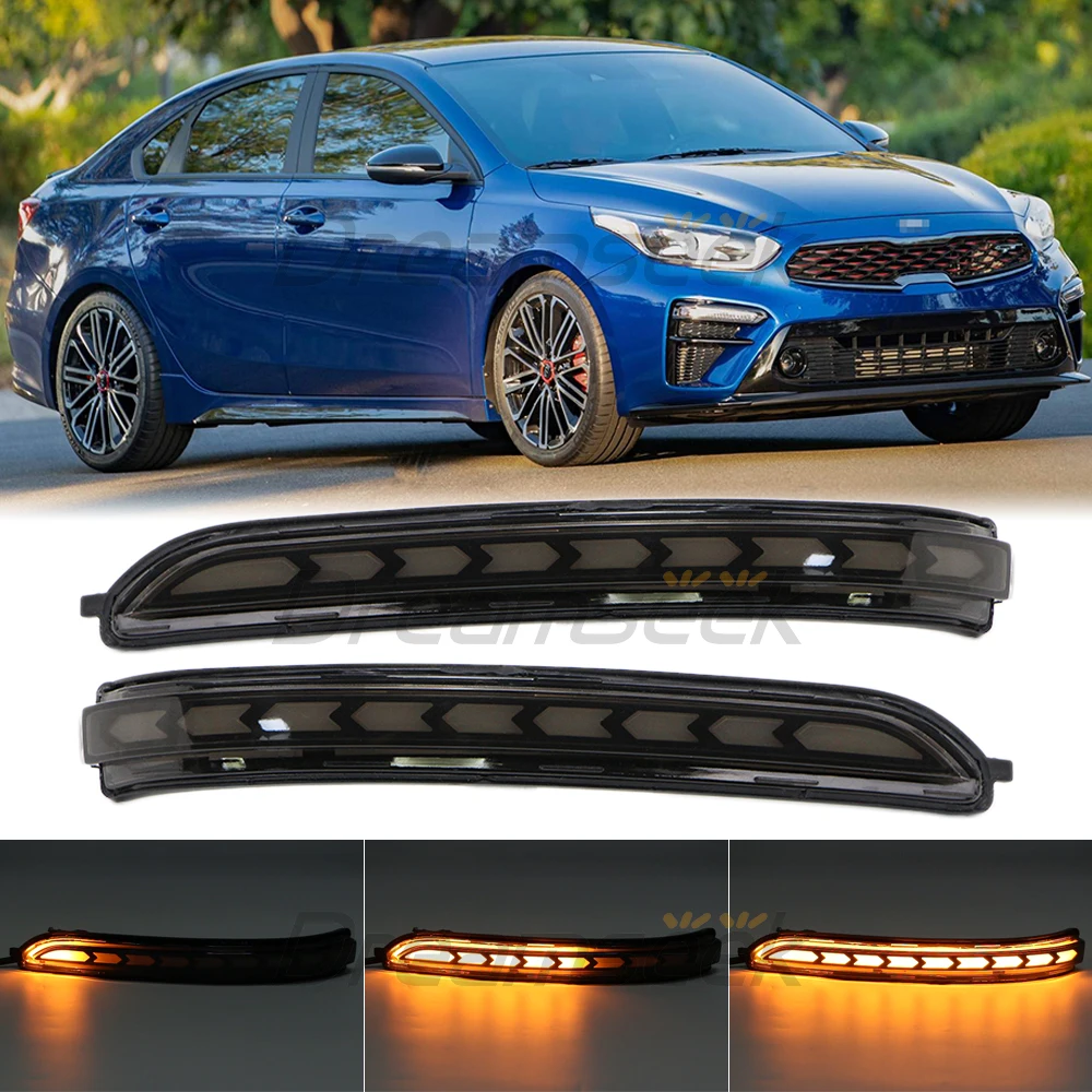 LED Rearview Side Mirror Dynamic Turn Signal Light for Kia K3 Forte Cerato 2019 2020 2021 Indicator Lamp Smoke / Clear Lens