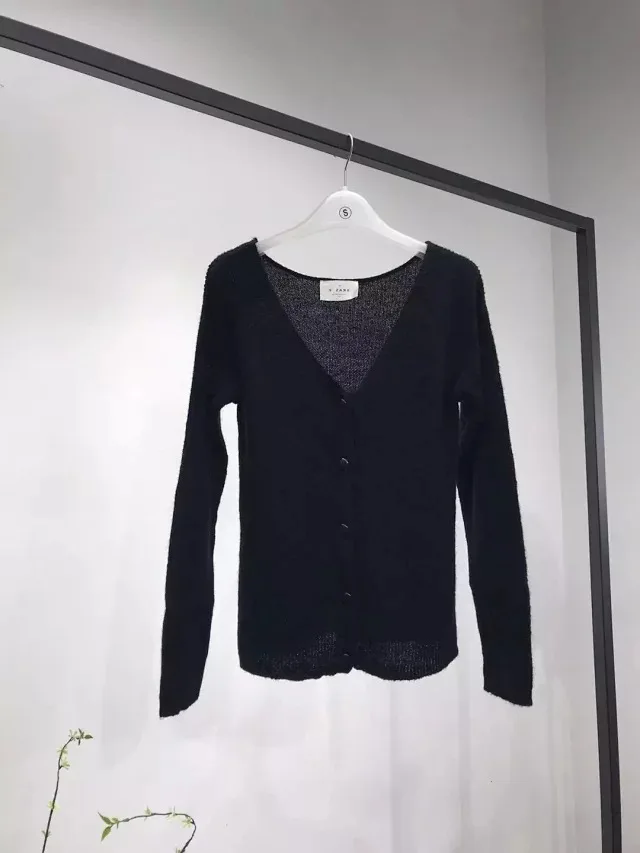 Женский мохеровые вязаные кардиганы CAMIA однотонный свободный свитер с v-образным