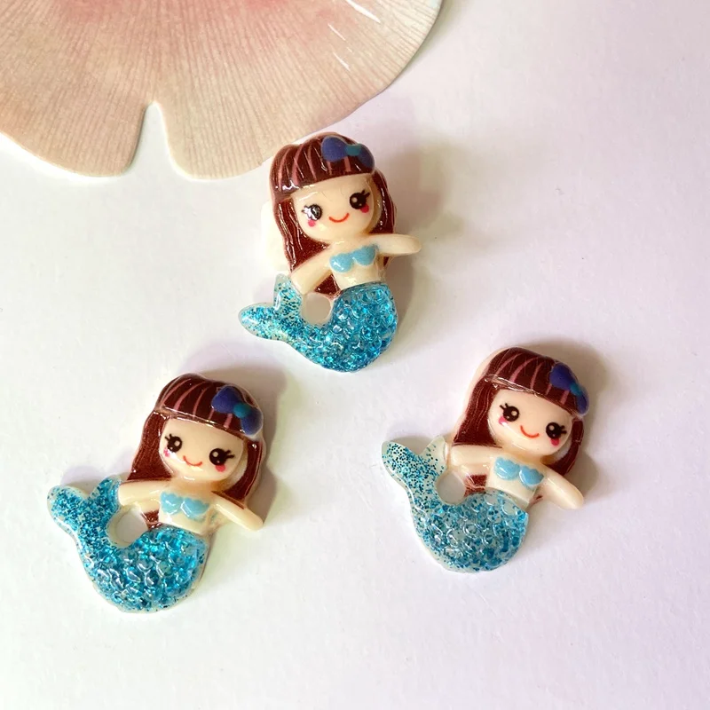 

30Pcs/lots Lovely Mixed Mermaid Princess Flat Back DIY Scrapbook Embellishment Phone Craft Decoration Child Ring Jewelry Making