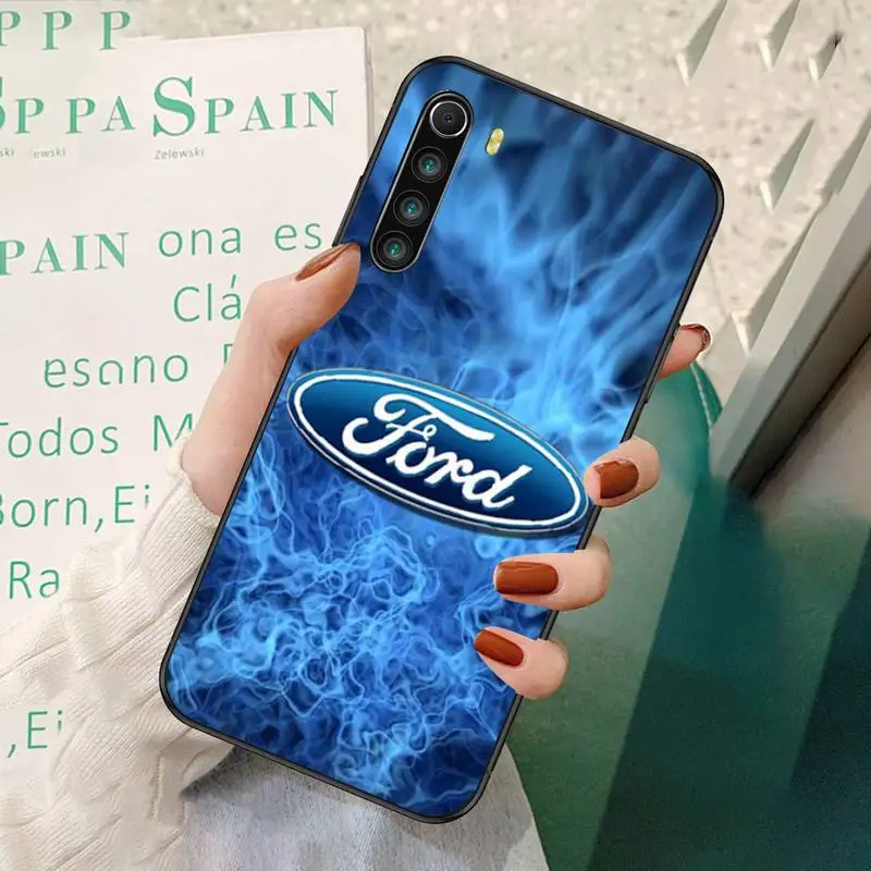 

ZFGHSHYQ Black Soft Silicone Ford Car Phone Case For Redmi 7 8 9 A K20 30 Pro Note 8 9 Pro 9s