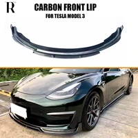 full carbon fiber front bumper chin lip for tesla model 3 2017up cmst style