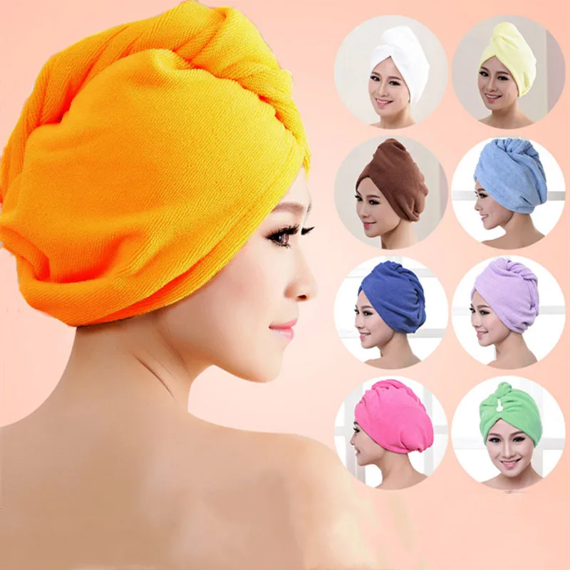 

1pcs Dry Hair Cap Dry Hair Towel Absorbent Shower Cap Microfibre Womens Girls Lady's Towel Turban Head Wrap Bathing Tools