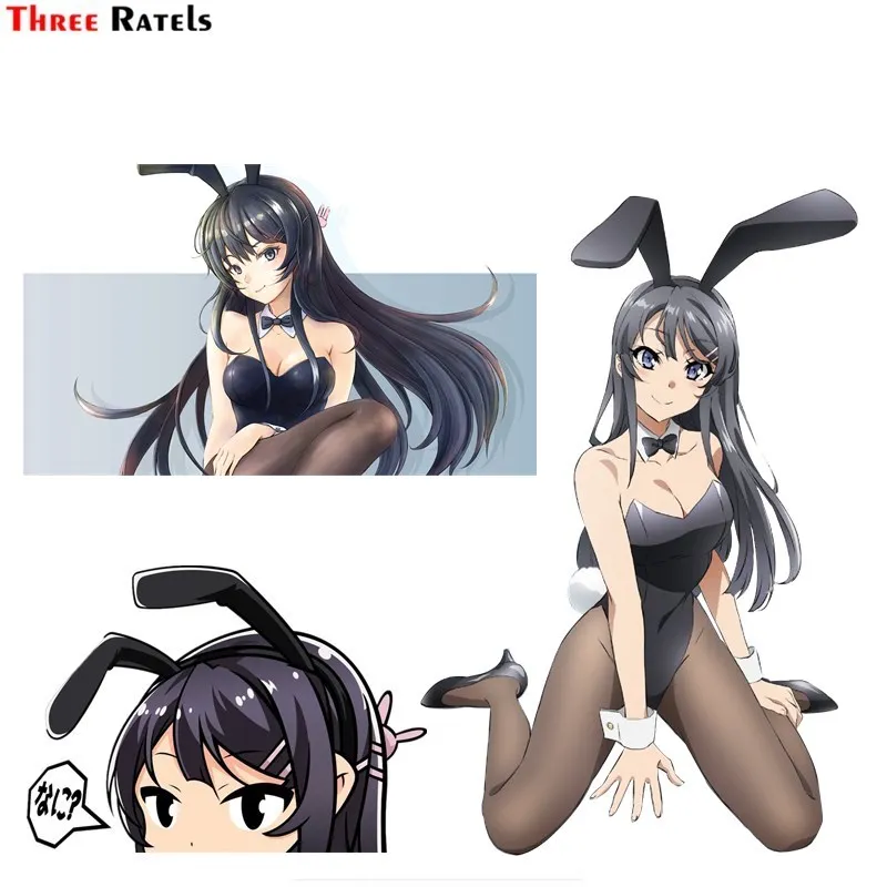 

Автомобильная наклейка Three Ratels FC760 BUNNY SENPAI MAI PEEKER, наклейка для Macbook