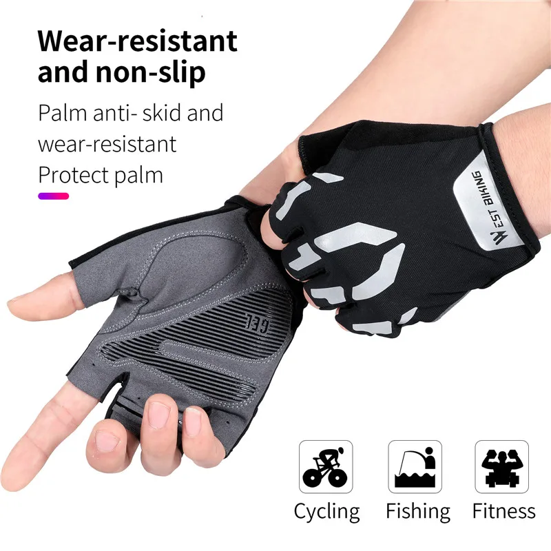 

Summer Cycling Bicycle Half Finger Non-slip Gloves Shockproof Breathable MTB Road Bike Gloves Men Women Cycling Equipment