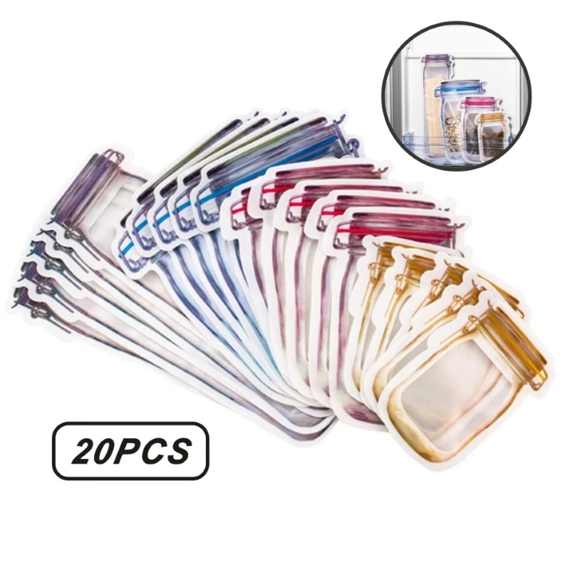 Многоразовая банка mason сумка для бутылок хранения свежего еды женская бисквитов